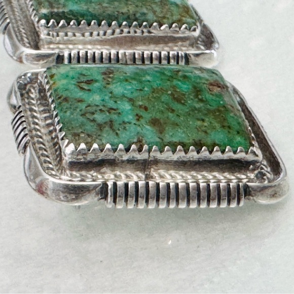 Maria Platero (Navajo) Sterling Silver Turquoise Post Earrings - Picture 8 of 16
